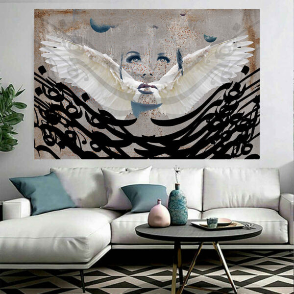 Persian Calligraphy Tapestry Wall Hanging Wings