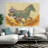 Persian Calligraphy Tapestry Wall Hanging Horse