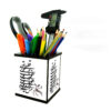 Wooden Pen Holder for Desk With Persian Inspired Pattern Calligraphy