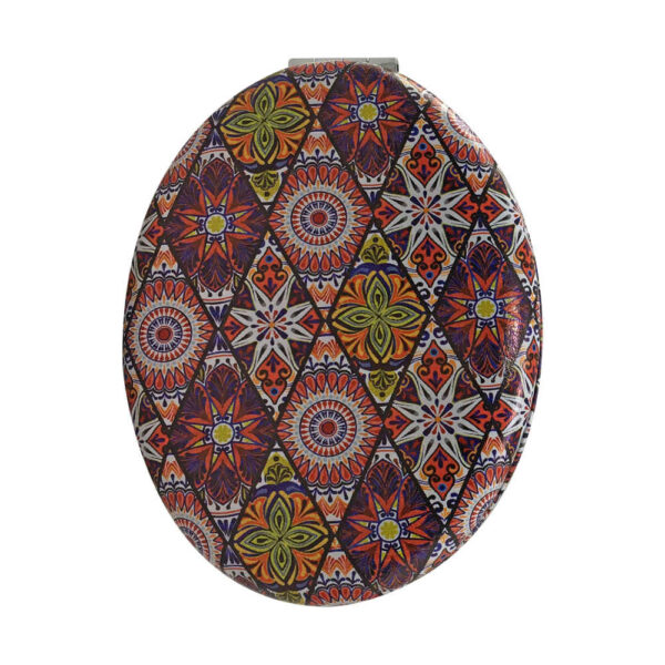 Iranian folding pocket mirror with traditional diamond motifs – Dual-Sided