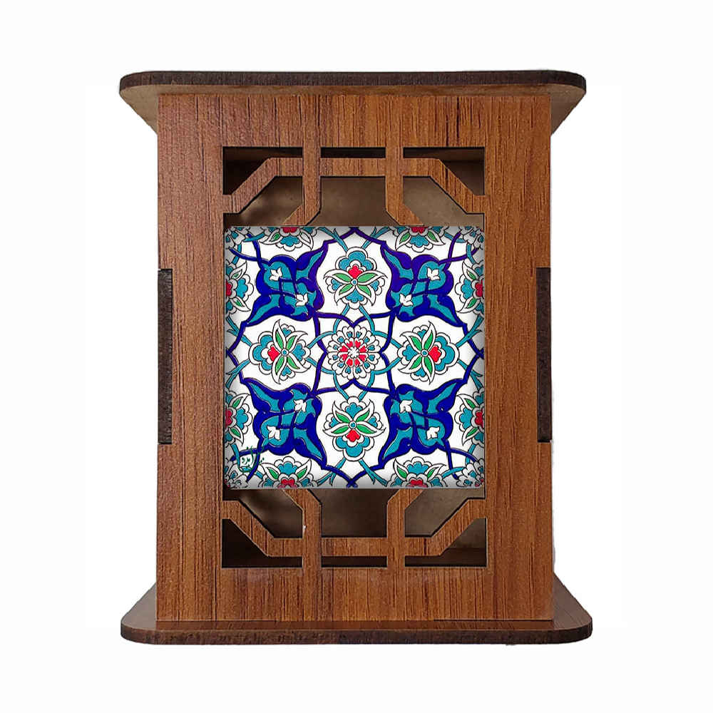 Wooden Pen Holder for Desk With Persian Inspired Pattern Faraz