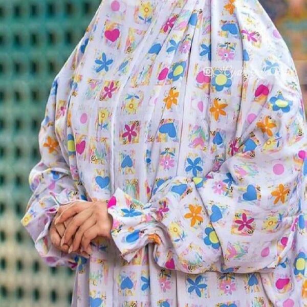 Islamic Namaz Chador with Sleeves for Women Ideal for Praying - Floral Pattern Negar