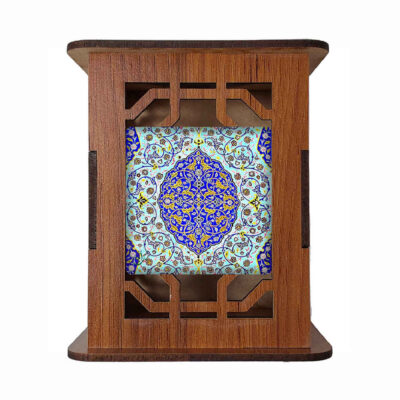 Wooden Pen Holder for Desk With Persian Inspired Pattern Mihan