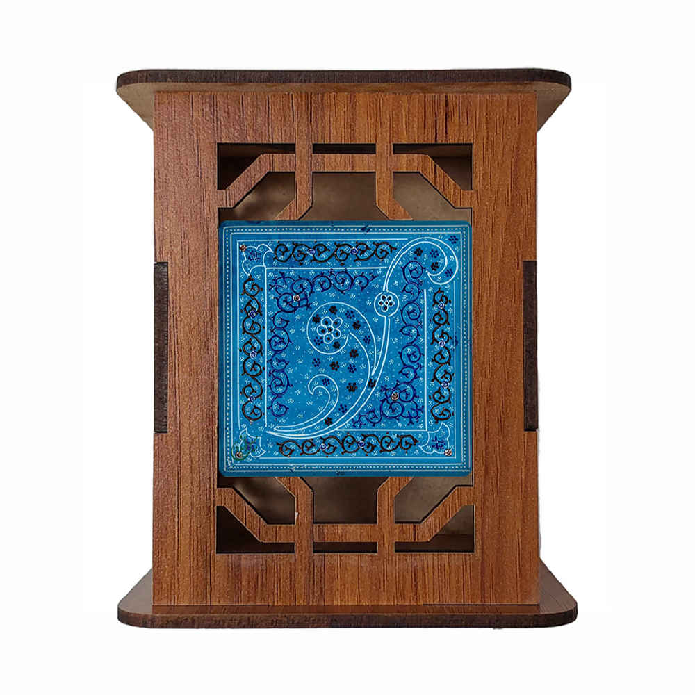 Wooden Pen Holder for Desk With Persian Inspired Pattern Aroosha