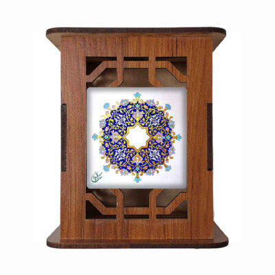 Wooden Pen Holder for Desk With Persian Inspired Pattern Omid