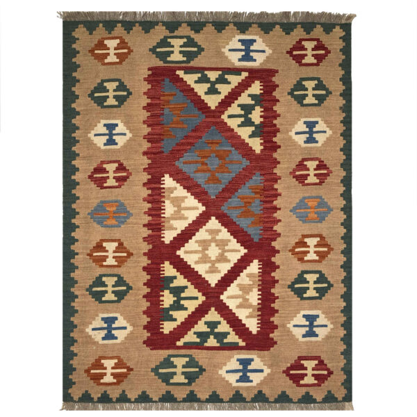 Persian Wool Kilim Rug Traditional Handwoven Model Hamara