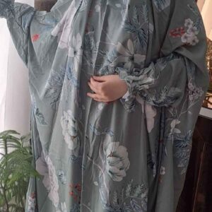 Islamic Namaz Chador with Sleeves for Women Ideal for Praying – Floral Pattern Samin