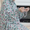 Islamic Namaz Chador with Sleeves for Women Ideal for Praying - Floral Pattern Helma