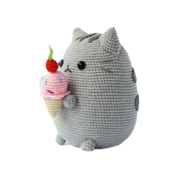Amigurumi Stuffed Cat Animal – Handmade Crochet Plush Toy | Elegant & Cozy
