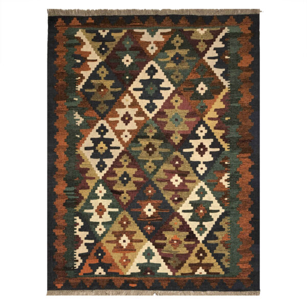 Persian Wool Kilim Rug Handwoven Traditional Qashqai Hanna