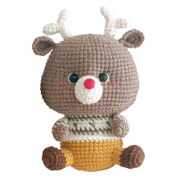 Amigurumi Stuffed Deer Animal – Handmade Crochet Plush Toy | Gentle & Cuddly
