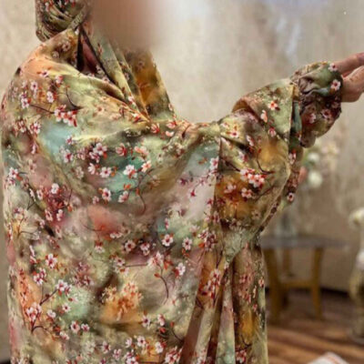 Islamic Namaz Chador with Sleeves for Women Ideal for Praying – Floral Pattern Mahya