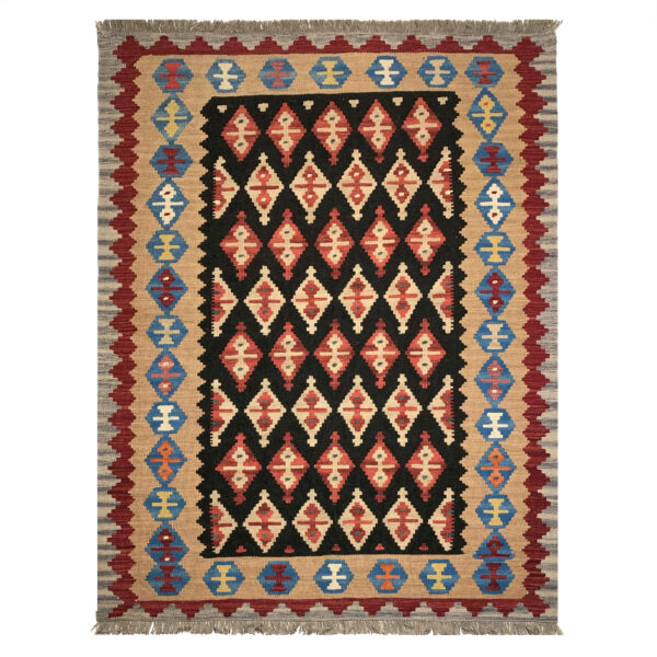 Persian Wool Kilim Rug Handwoven Traditional Qashqai Katrin