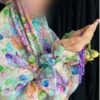 Islamic Namaz Chador with Sleeves for Women Ideal for Praying - Floral Pattern Hasti