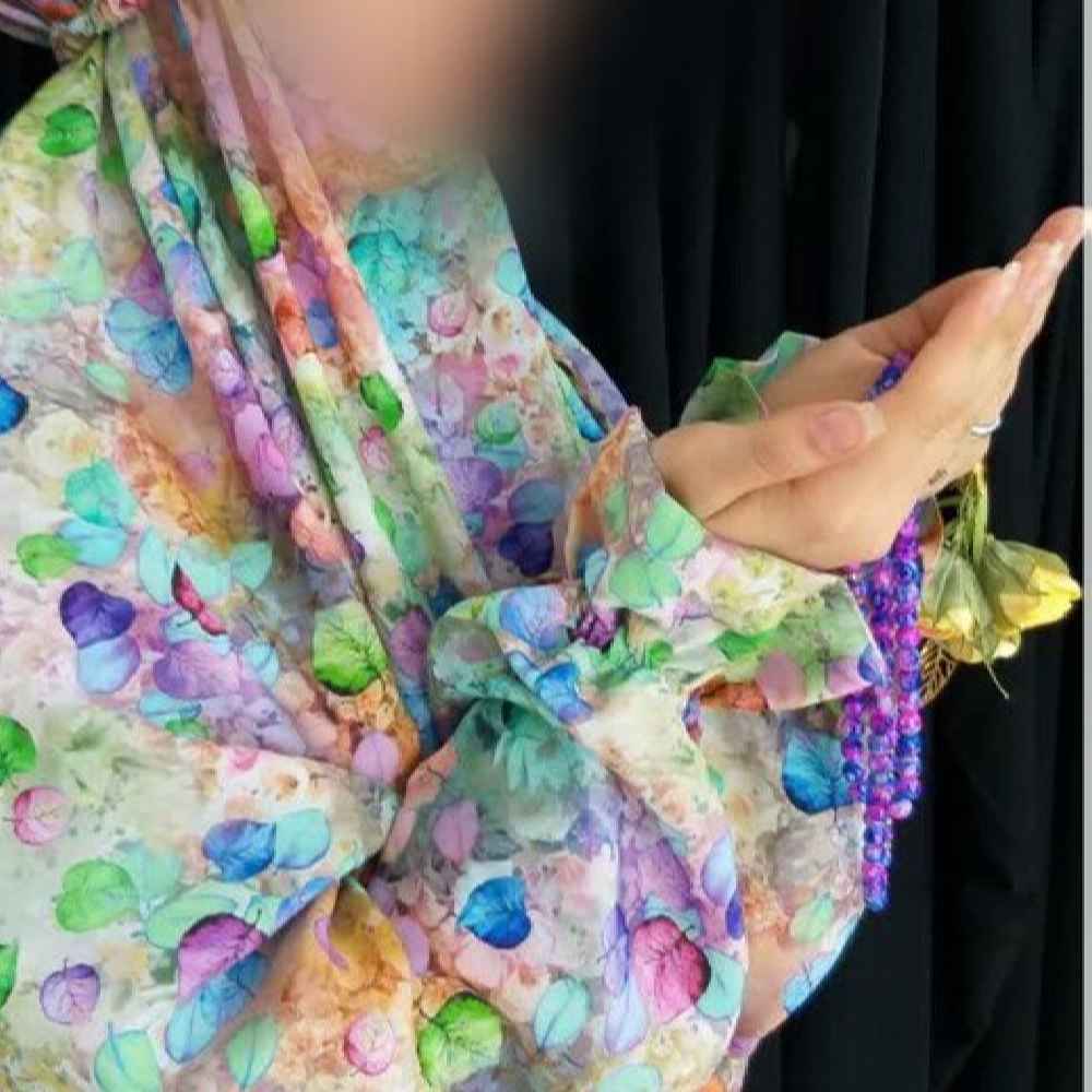 Islamic Namaz Chador with Sleeves for Women Ideal for Praying – Floral Pattern Hasti