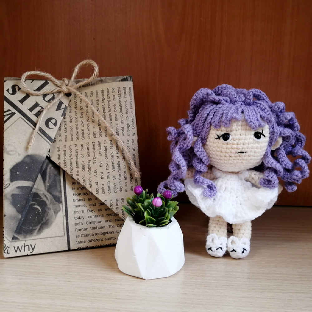 Amigurumi Handmade Crochet Doll – Curly Girl | Soft Plush Toy, Nina