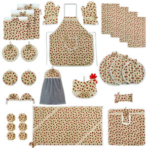 30 Piece Floral Kitchen Apron Set