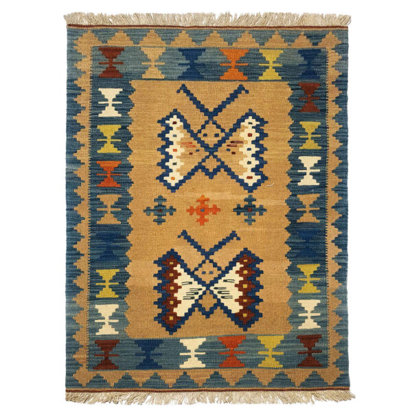 Persian Wool Kilim Rug Traditional Handwoven Model Parvane