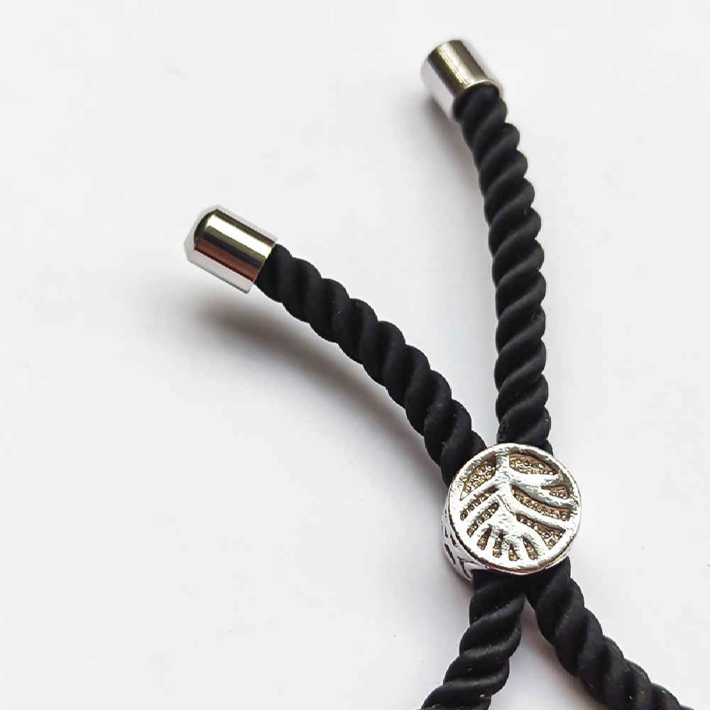 Minimalist Persian String Silver Bracelet – Black Janan Design