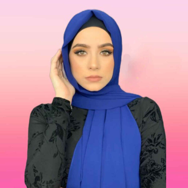 Blue Chiffon Shayla Hijab for Muslim Women