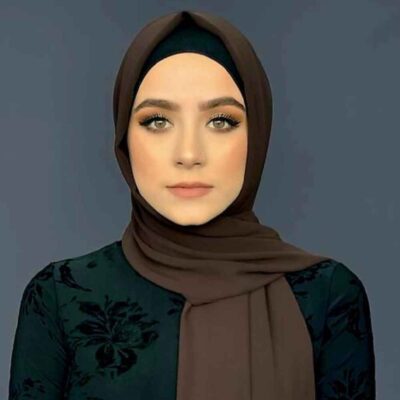 Brown Chiffon Shayla Hijab for Muslim Women