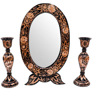 Copper Mirror Frame & Candlestick