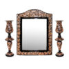 Engraved Persian Copper Mirror Frame & Candlesticks Set – King Design