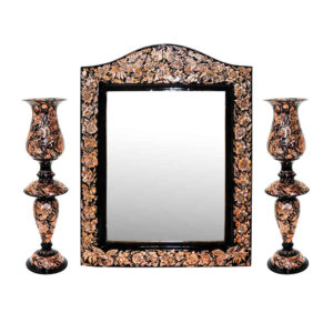 Copper Mirror Frame & Candlestick