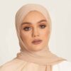 Cream Chiffon Shayla Hijab Scarf for Women