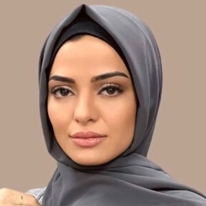 Dark Gray Chiffon Shayla Hijab for Muslim Women