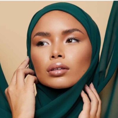 Green Chiffon Shayla Hijab for Muslim Women
