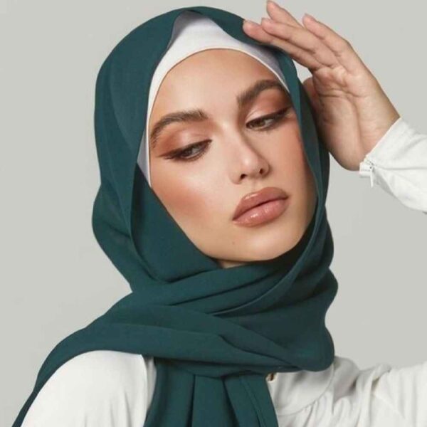Green Chiffon Shayla Hijab for Muslim Women