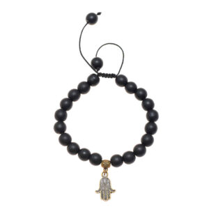 Hamsa Black Beaded Bracelet