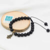 Beaded Bracelet for Women – Hamsa Black Design