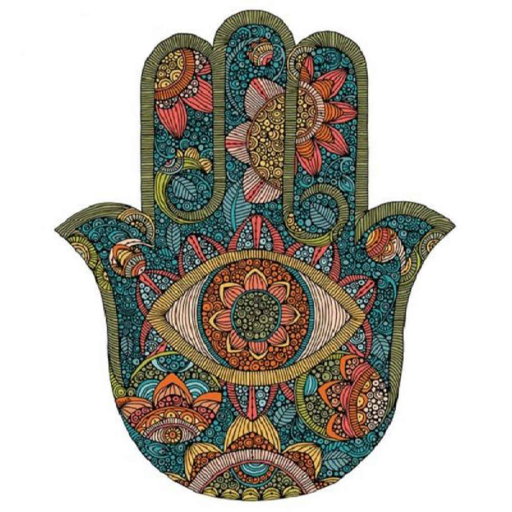 Islamic Ceramic Coffee Mug – Hamsa & Evil Eye Pattern