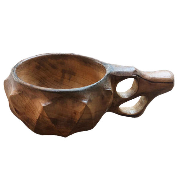 Rustic Wooden Cup - Handcrafted Camping Cup Model Dimond