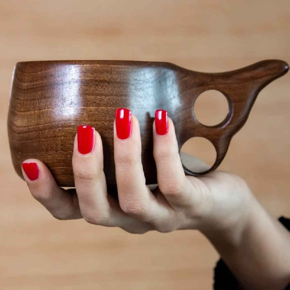 Rustic Wooden Cup – Handcrafted Camping Cup Model Arko