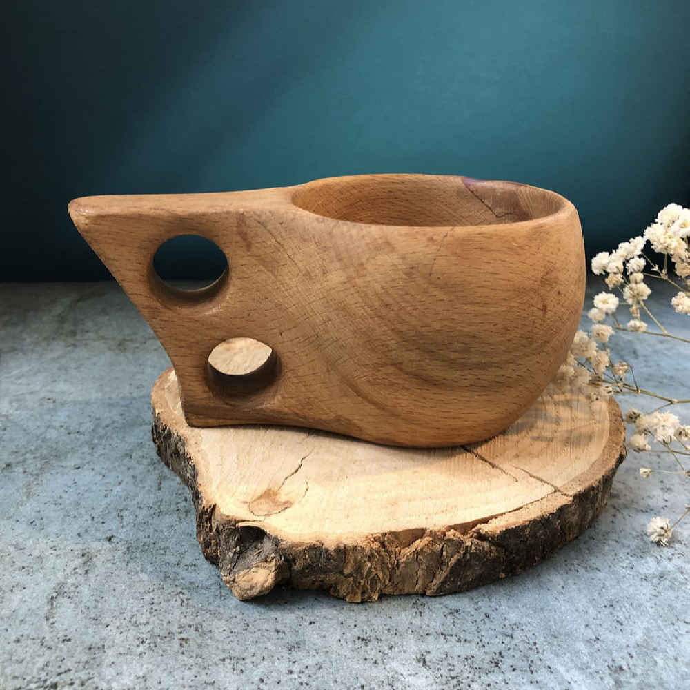 Rustic Wooden Cup – Handcrafted Camping Cup Model Neshat