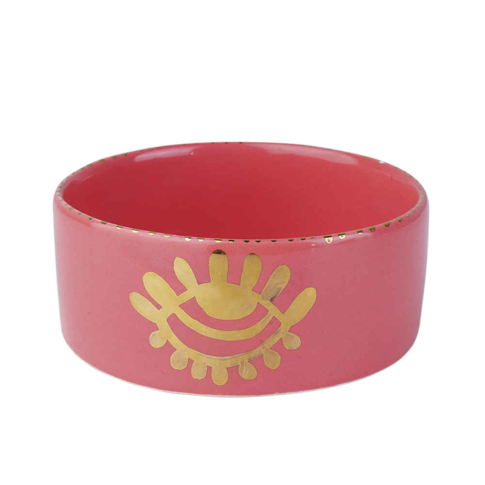 Handmade Decorative Pink Pottery Bowl Model Eye
