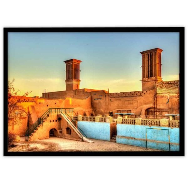 Persian Backlit PVC Print with Frame - Yazd City Wall Art