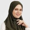 Hunter Green Chiffon Shayla Hijab for Muslim Women