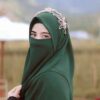 Hunter Green Islamic Square Scarf & Niqab Set for Women