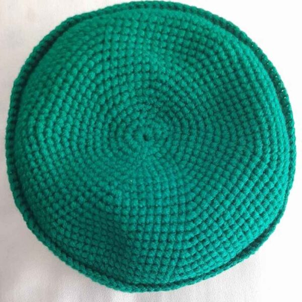 Green Turkish Kufi Taqiyah - Traditional Muslim Cotton Hat
