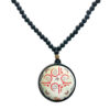 Islamic Beaded Necklace with Round Chahar Qol Pendant