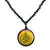 Islamic Beaded Necklace with Round Allah Pendant