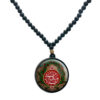 Islamic Beaded Necklace with Round Fatimah Pendant