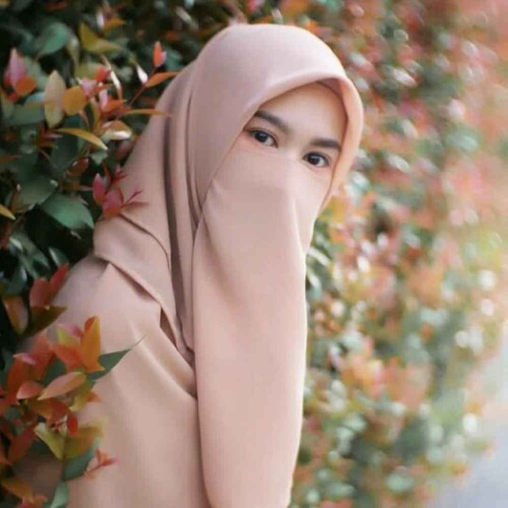 Light Brown Islamic Crepe Scarf & Half Niqab Set for Women