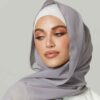 Light Gray Chiffon Shayla Hijab for Women