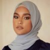 Light Gray Chiffon Shayla Hijab Scarf for Women