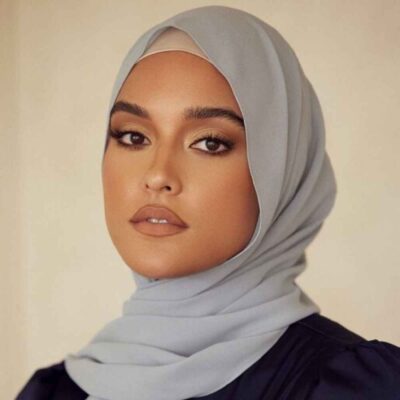Light Gray Chiffon Shayla Hijab for Women